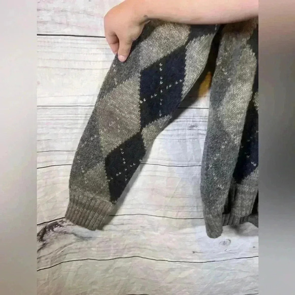 Hickey Freeman Wool Alpaca Argyle Vneck Sweater Lg - Picture 3 of 5